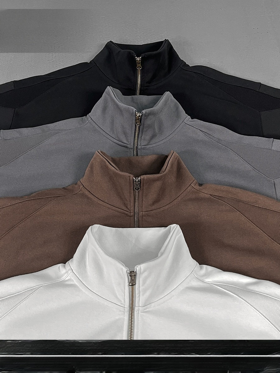 Liber Autumn Neutral wear Zipper decoration Solid Color Sweatshirts&Hoodies