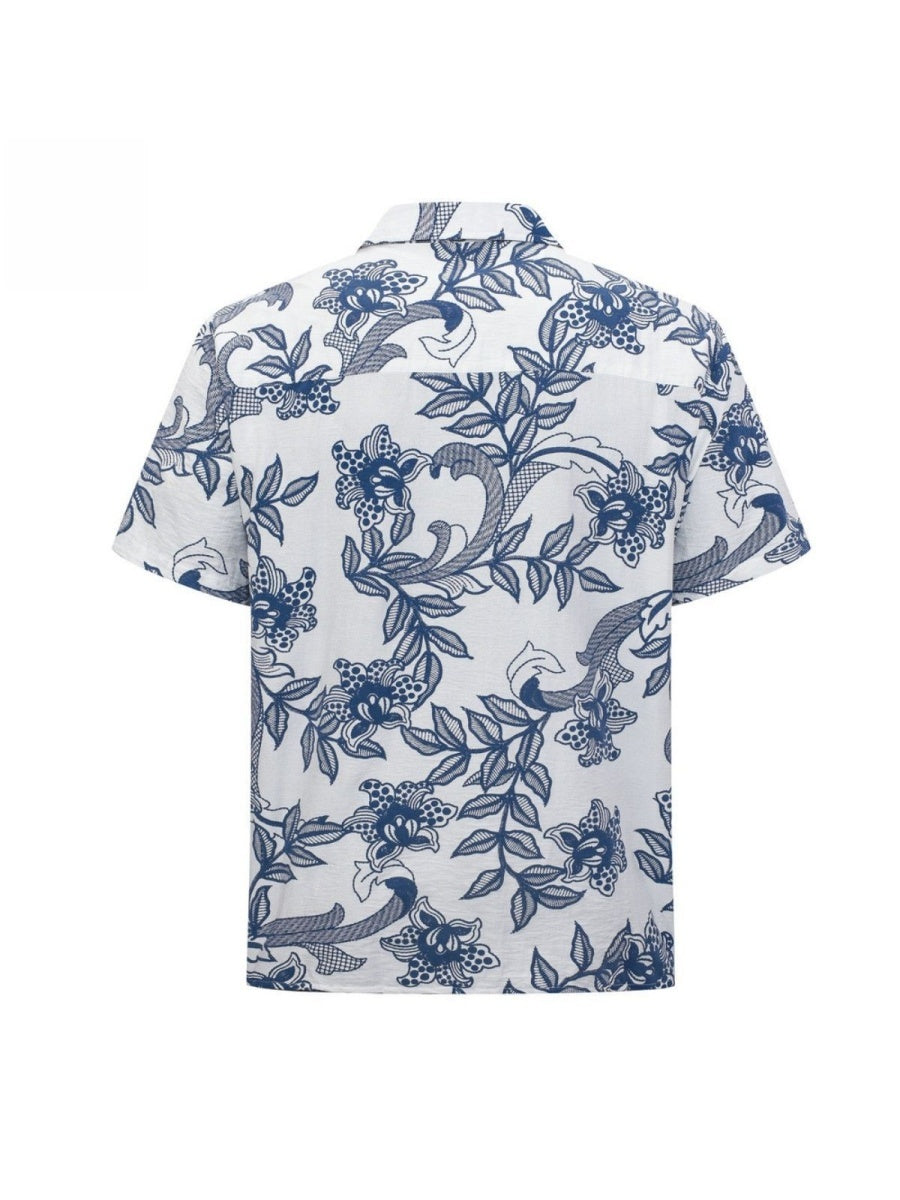 Vine Pattern Vacation Cuban Territory Shirts