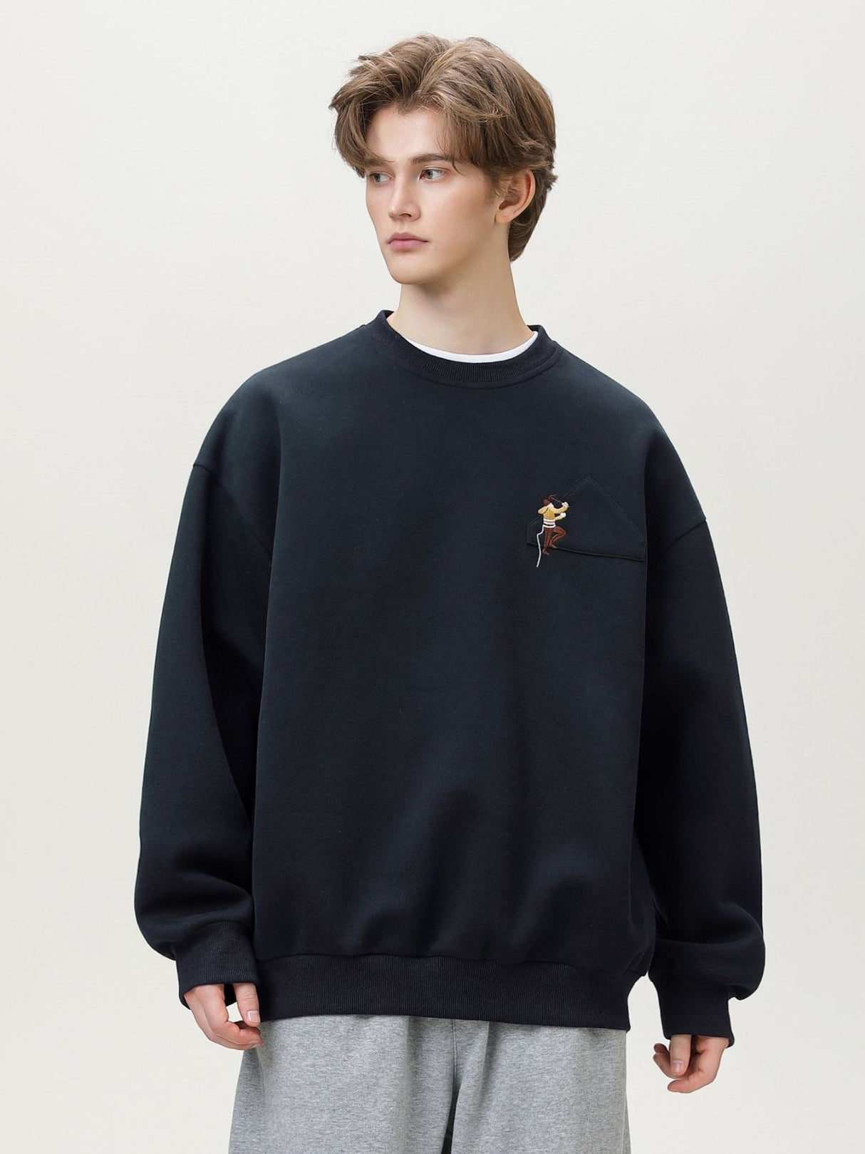 Liber Autumn Men's Embroidered Pattern Pattern Sweatshirts