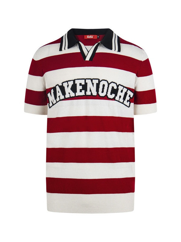 Retro College Style Color-blocked Stripes POLO Shirt