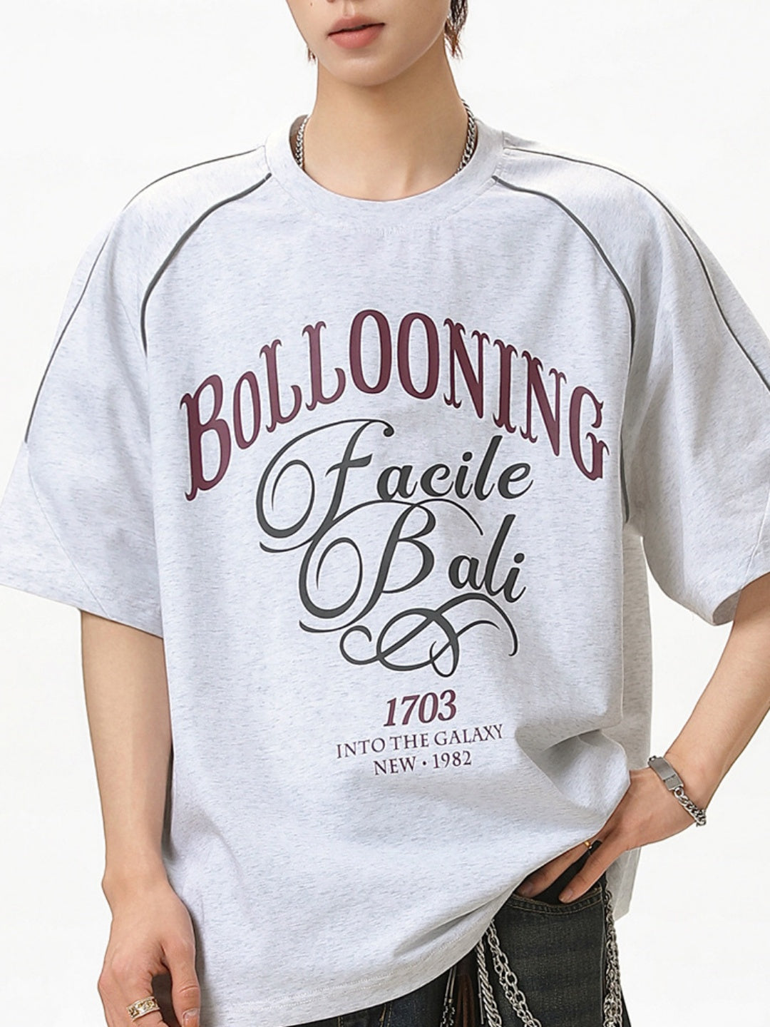 Color-blocked Letter Printed T-shirts