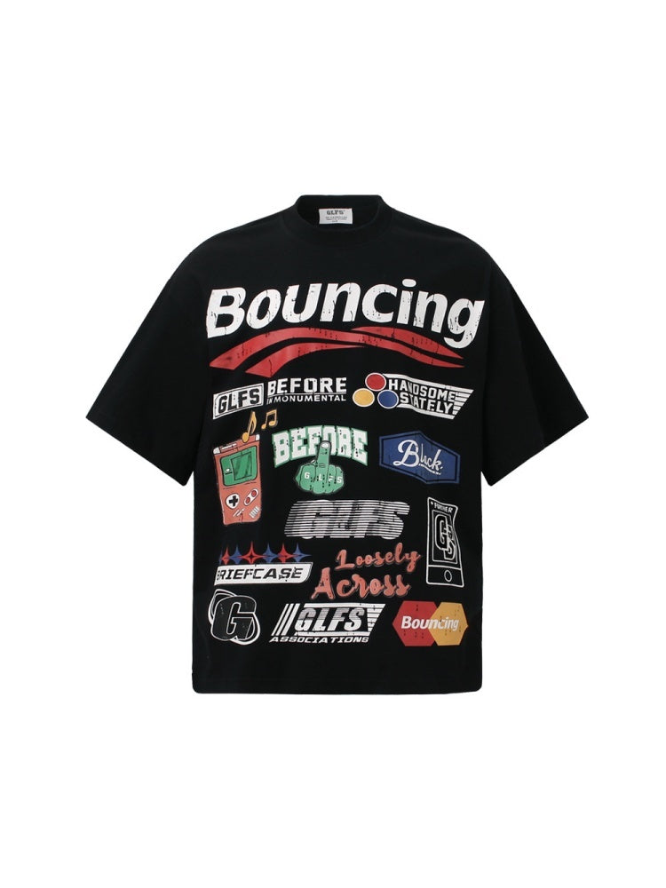 Slogan Locomotive Printed T-shirts