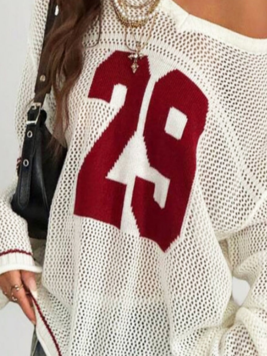 Liber Summer Women's Printed Hood Letter Sweaters