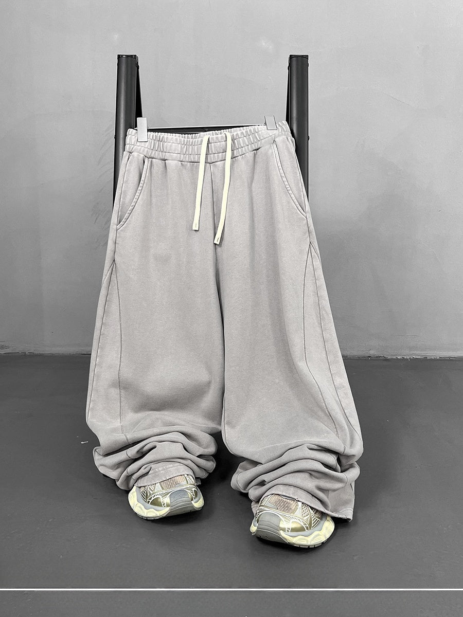 Liber Summer Neutral wear Trouser leg stitching Solid Color Pants