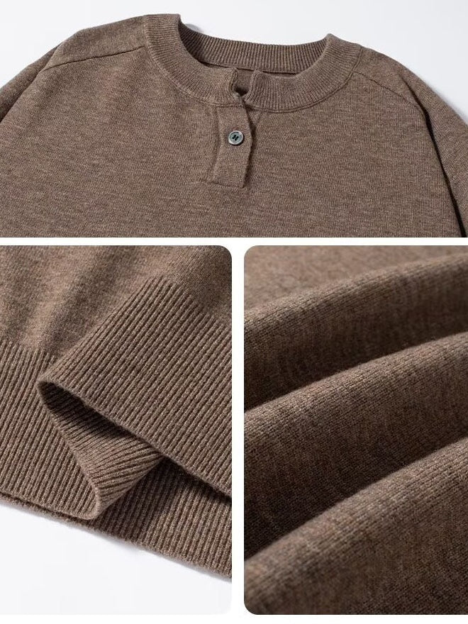 Henley-Neck Sweater