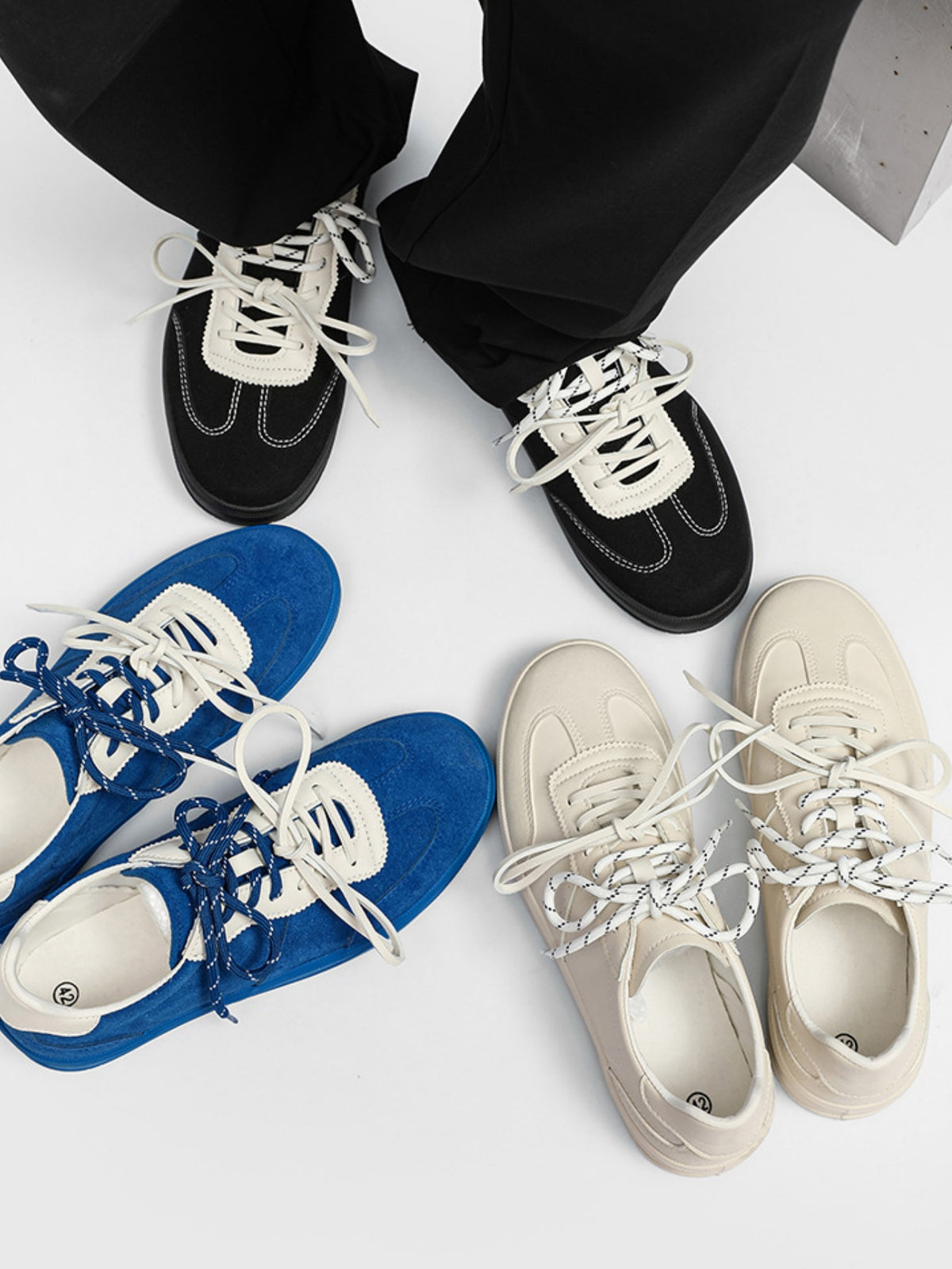 German Training Retro Color-blocked Lace-up Sneakers