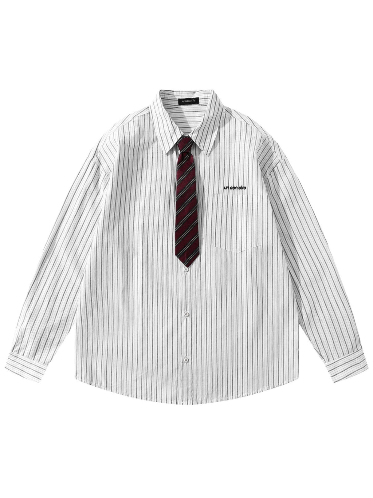 Liber Autumn Neutral wear Tie Stripes Shirts