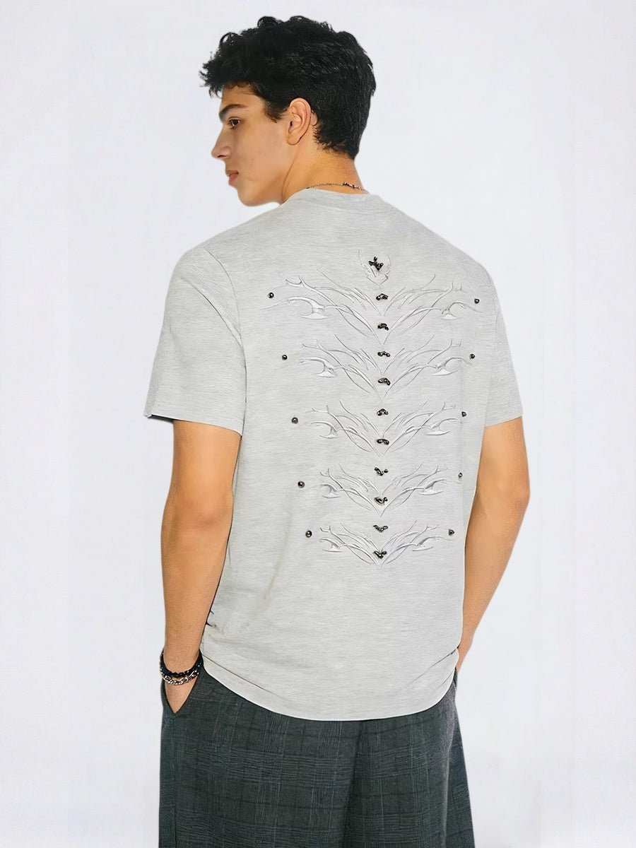 Cleanfit Spine Beading Embroidery T-shirts