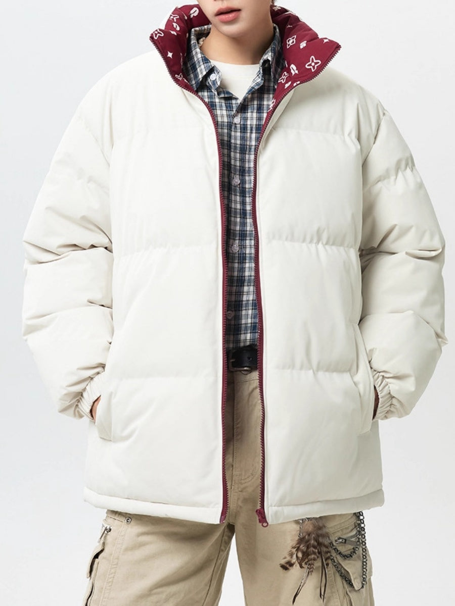 Color Interpolation Stand Collar Thickening Keep Warm Winter Coats