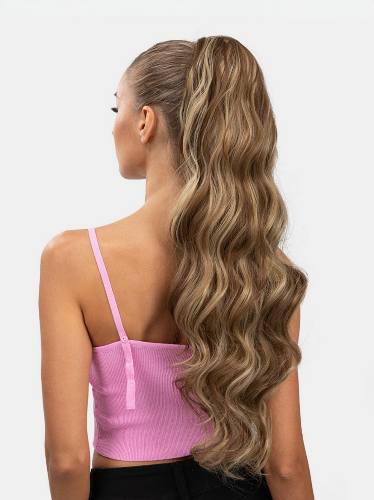Water Ripple Drawstring Style High-temperature Synthetic Fiber Long Curly Hair