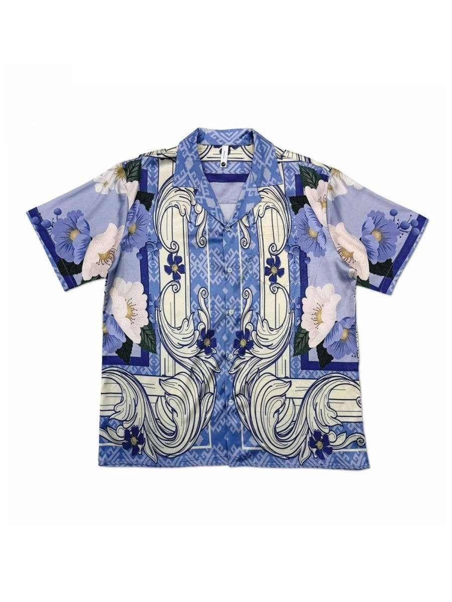 Jacquard Dark Pattern Cuban Territory Shirts