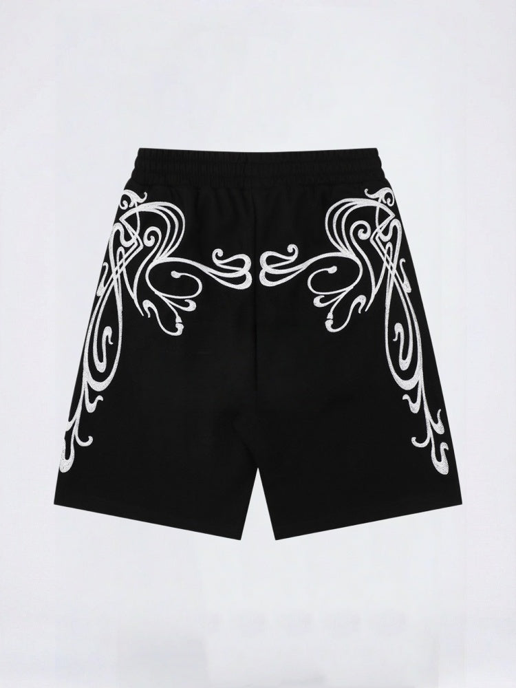 Vibe Hip Hop Embroidery Loose-fit Five Points Shorts