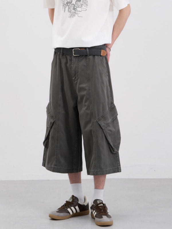 Retro Vintage Distressed Large Pockets Tooling 7 Points Shorts