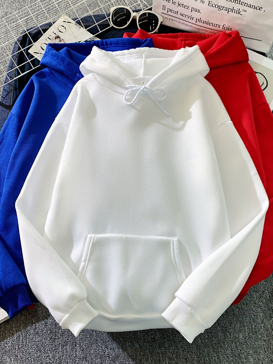 Liber Autumn Women's Pocket Solid Color Sweatshirts&Hoodies