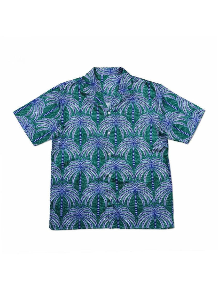Cuban Territory CityBoy Coconut Trees Vacation Style Satin Shirts