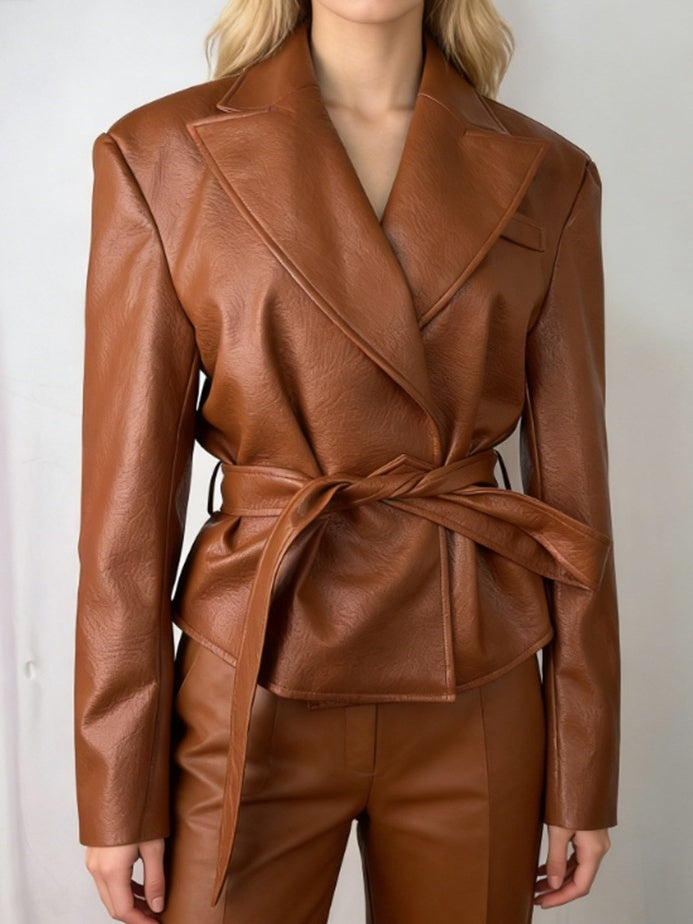 Belted Leather Jacket