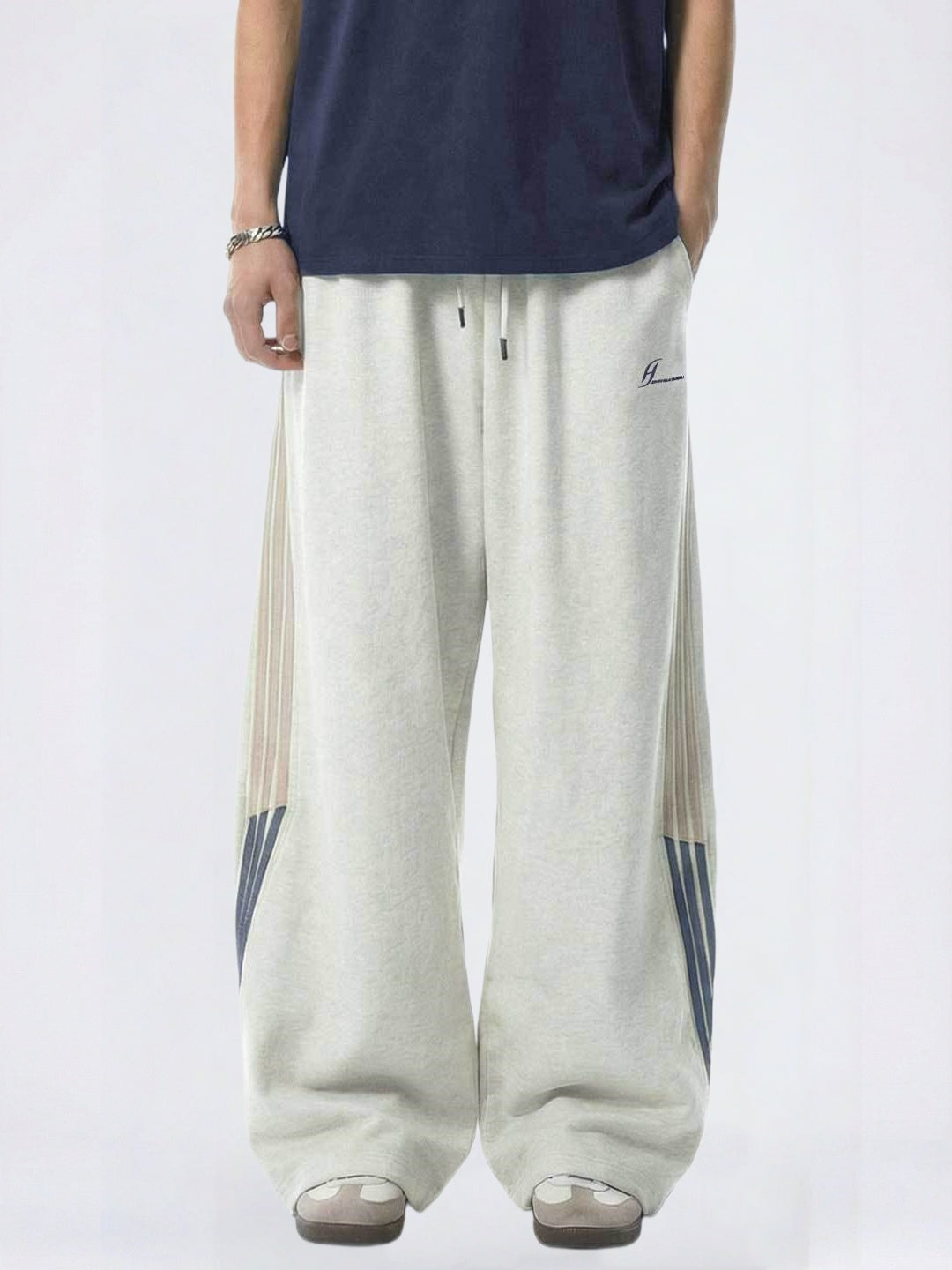 Ins Color-blocked Stripes Pants