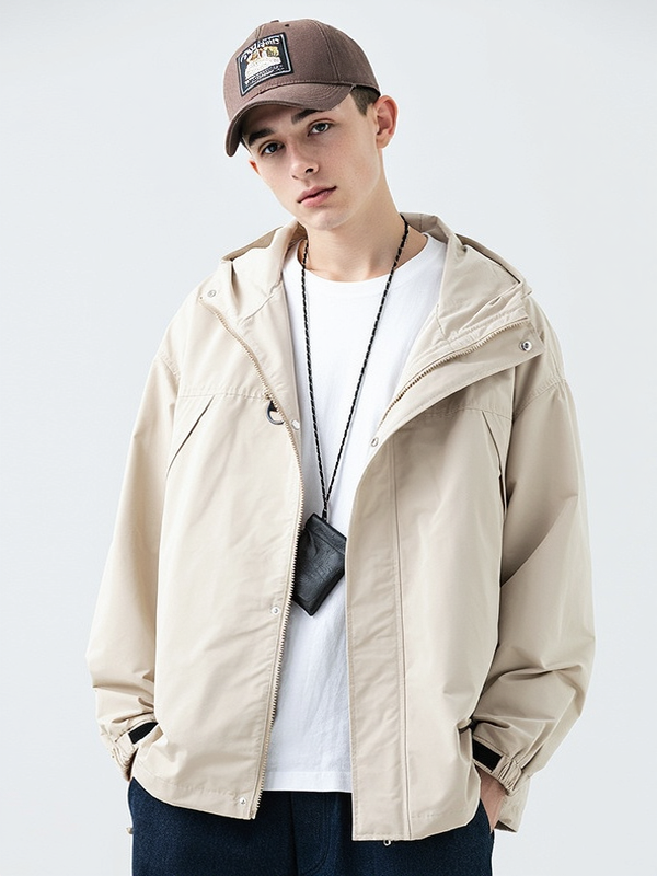 Liber Autumn Neutral wear Multiple pockets Plaid Solid Color Jackets