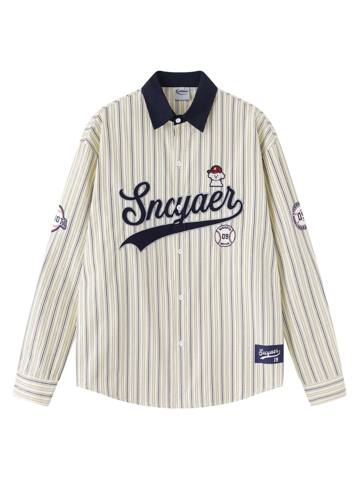 Stripes Patchwork Dog Pattern Shirts