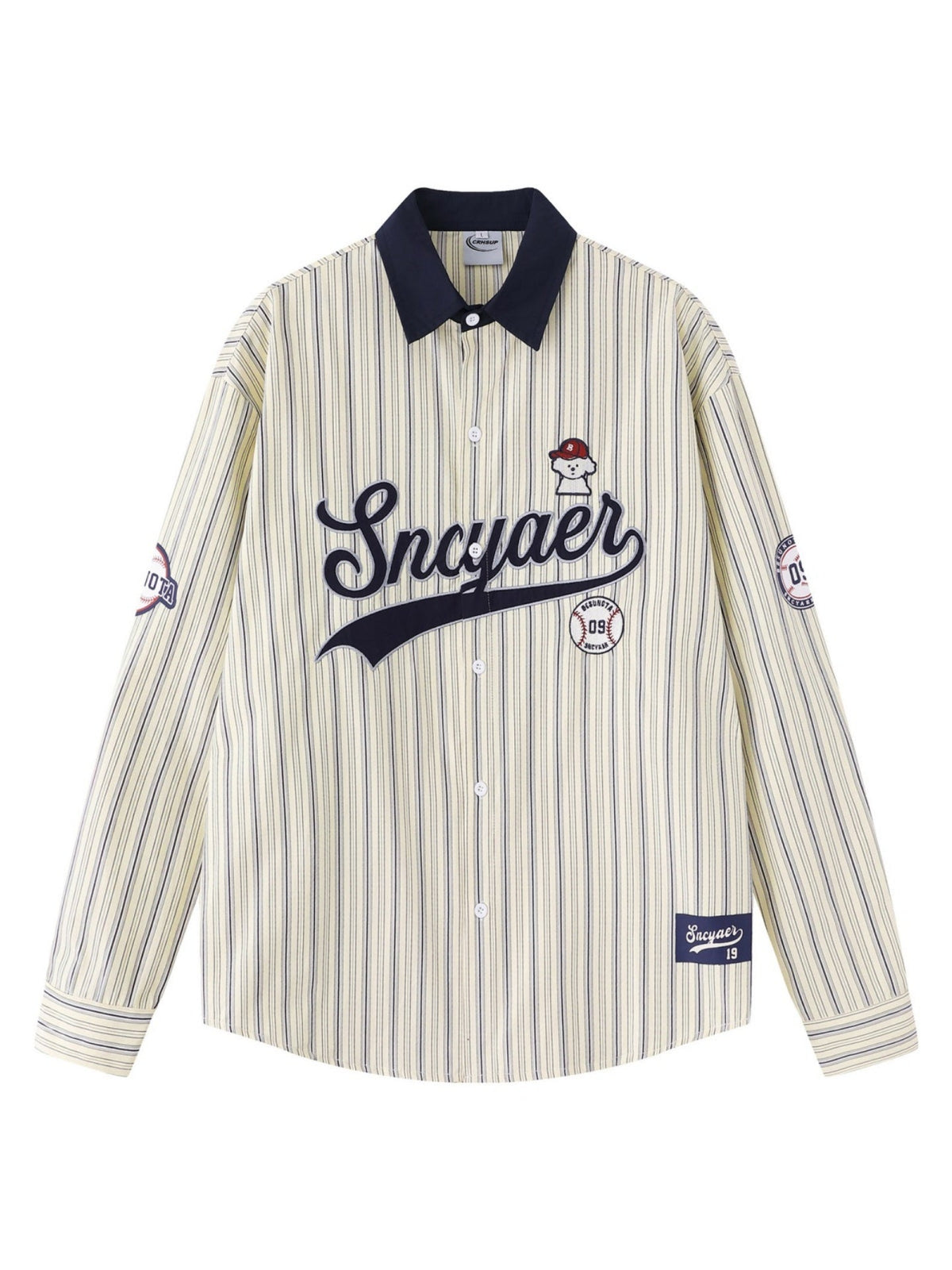 Stripes Patchwork Dog Pattern Shirts