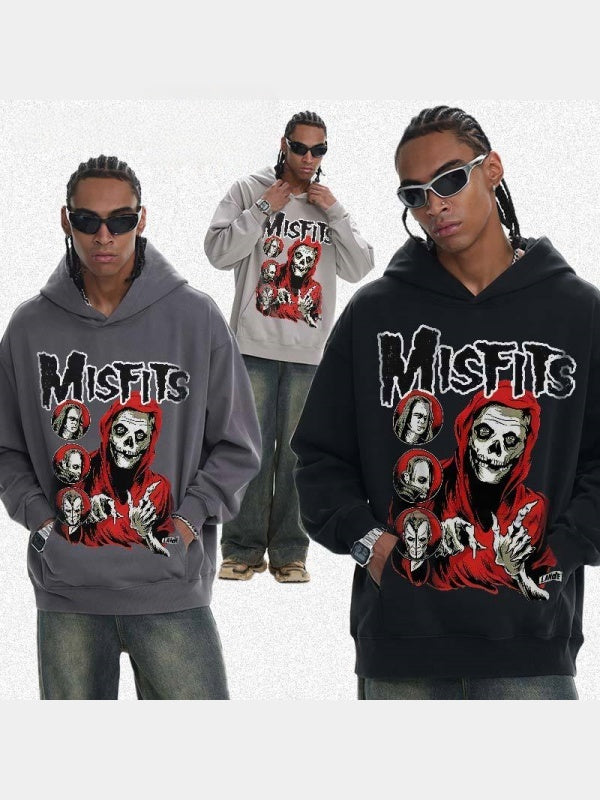 American Street Couple Direct Inkjet Printing Washing Versatile Sweatshirt