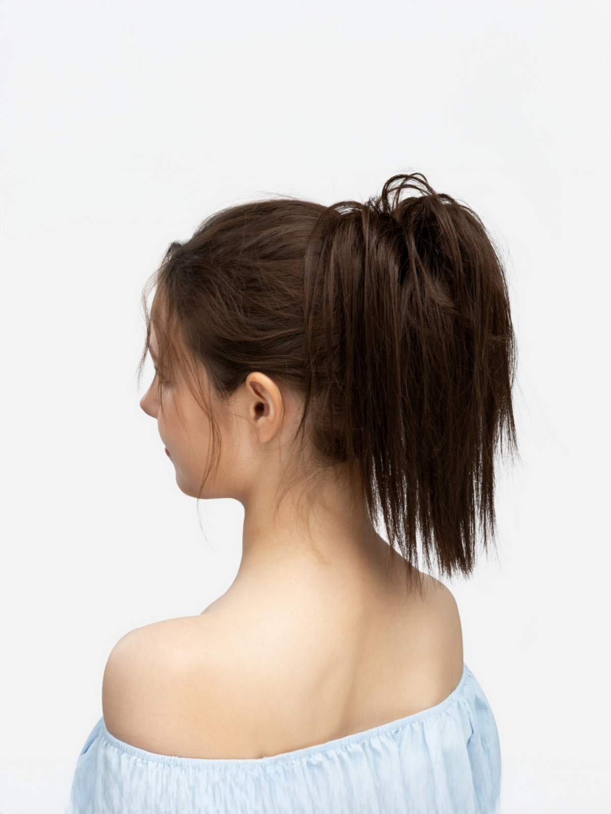 Ponytail Hair Clip Headpiece, Long Fringe Style High-temperature Silk Hair Clip Hair Tie Wig