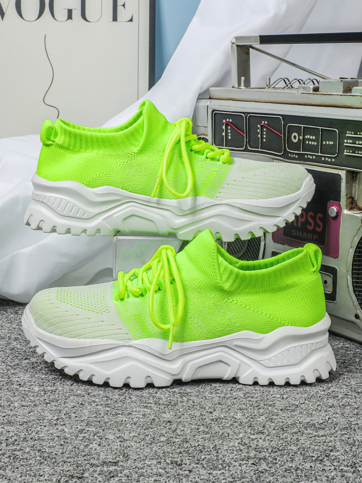 Color-blocked Unisex Casual Sneakers