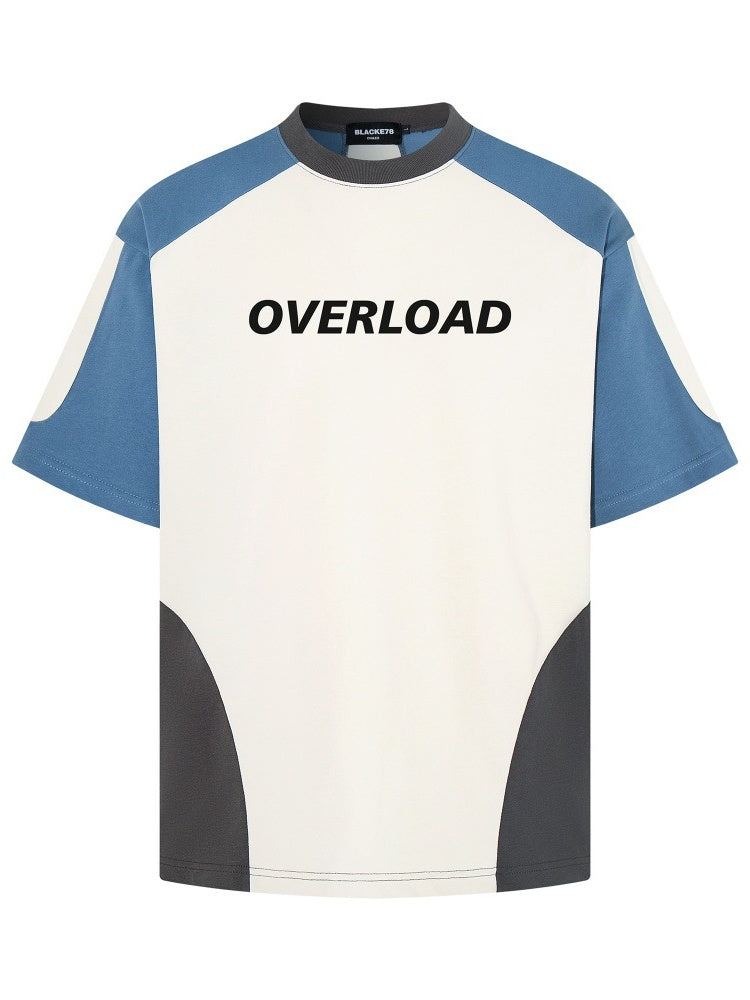 Color-blocked Splicing Loose-fit Leisure T-shirts