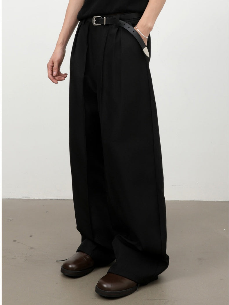 Old Money Style Double Pleat Straight-fit Dress Pants Pants