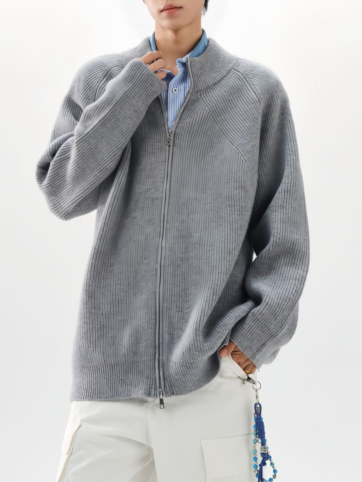 Minimalist Style Leisure Loose Stand Collar Cardigans