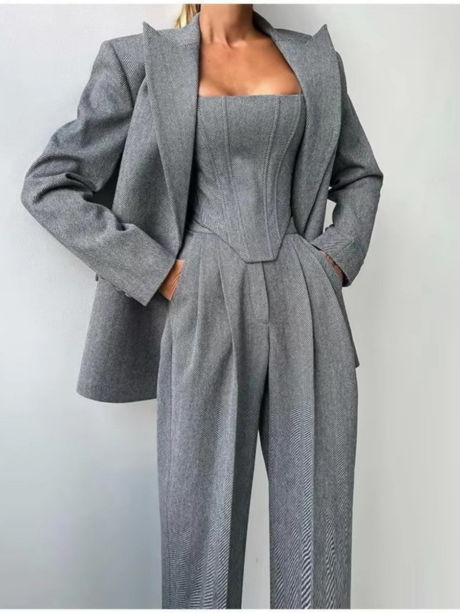 Women's Suit Jacket, Overcoat, Trousers Multi-piece Sets