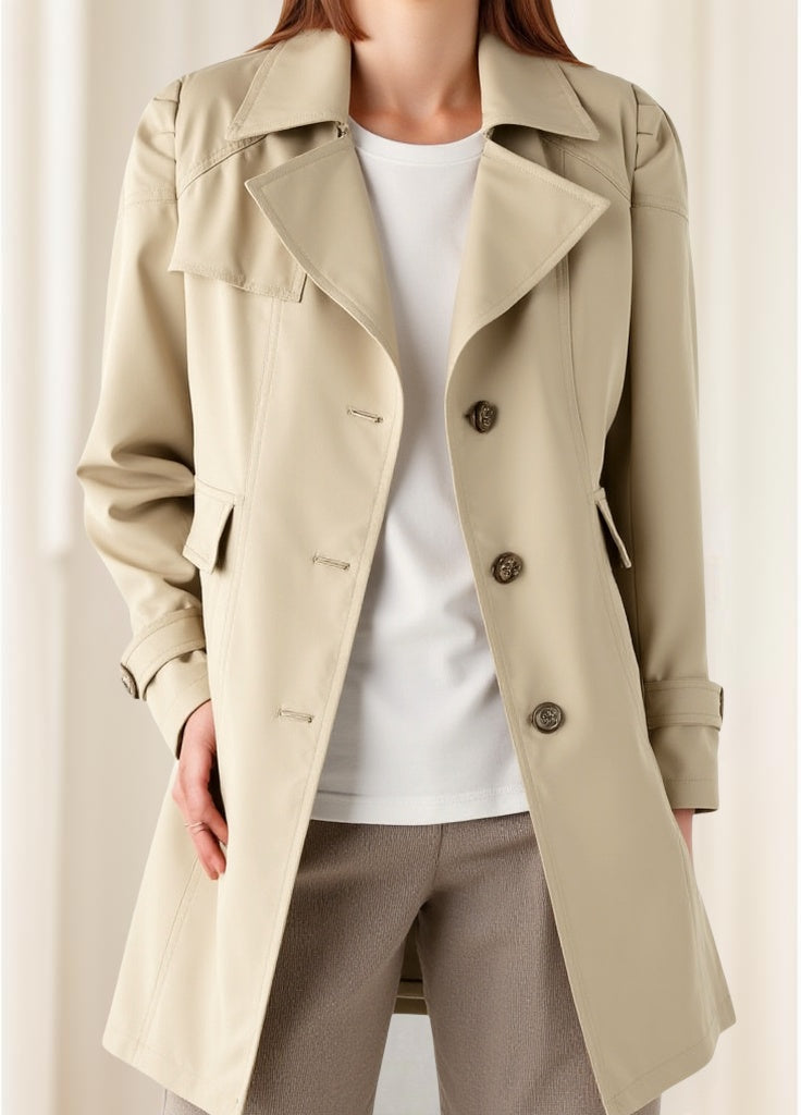 Trench-coats droits mi-longs