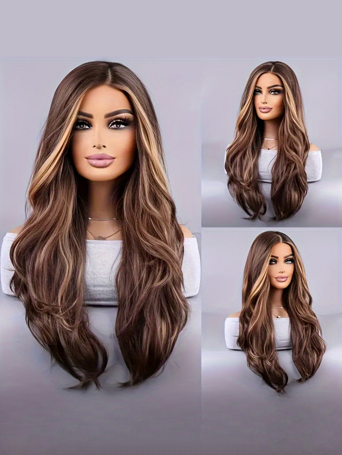 Synthetic Fiber Long Wavy Curl Wig