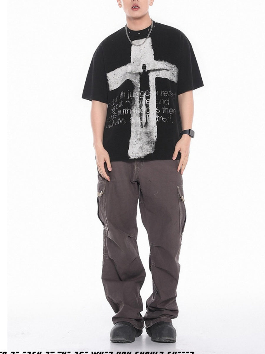 Columbia Cross Portrait Letter Printed T-shirt