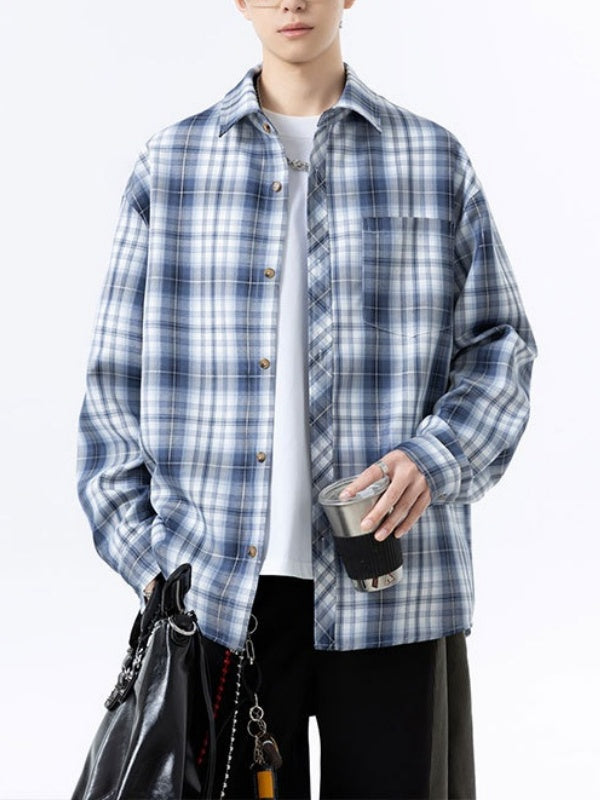 Liber Autumn Neutral wear Color matching Stripes Shirts