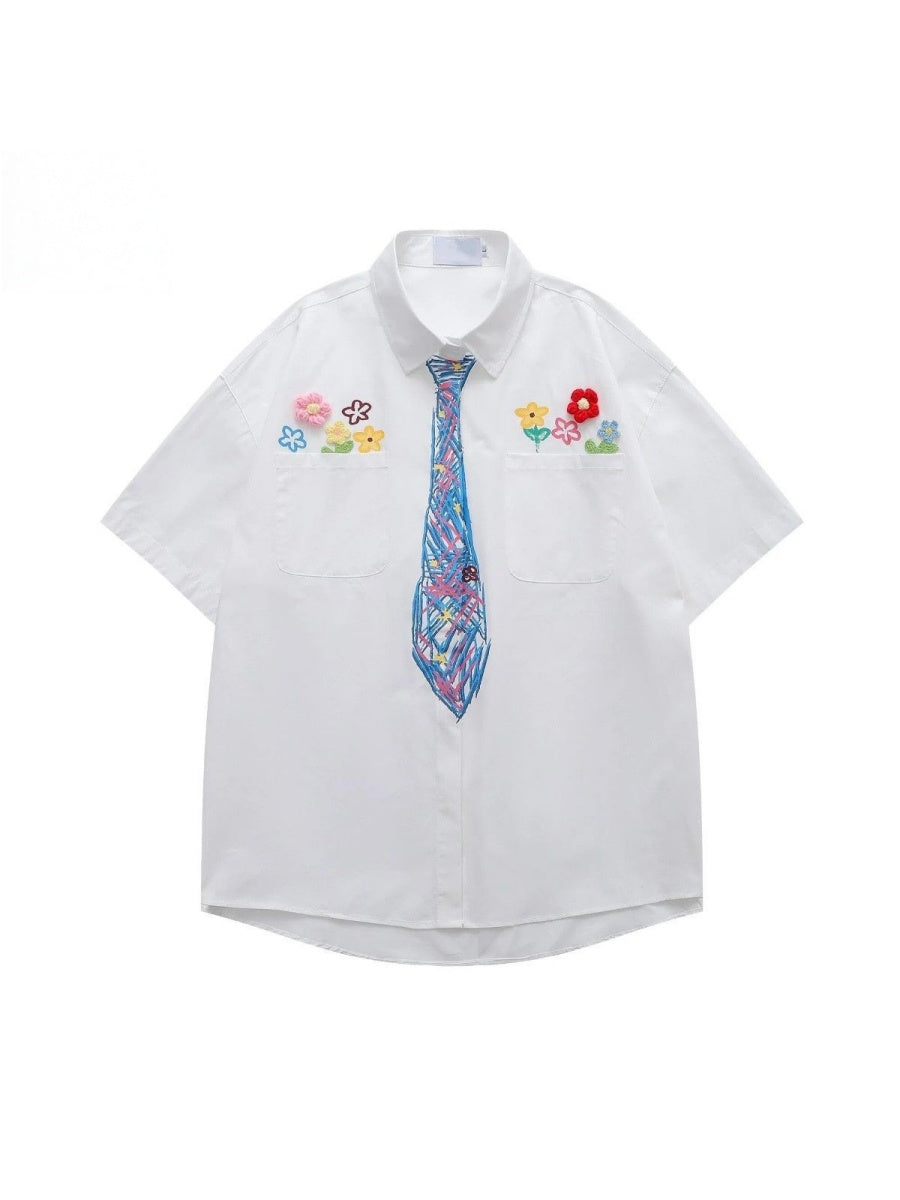 Hand-drawn Ties Shirts