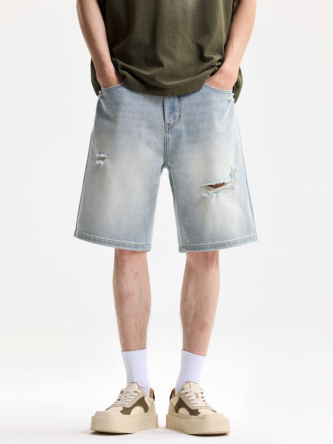 Hole Denim Shorts
