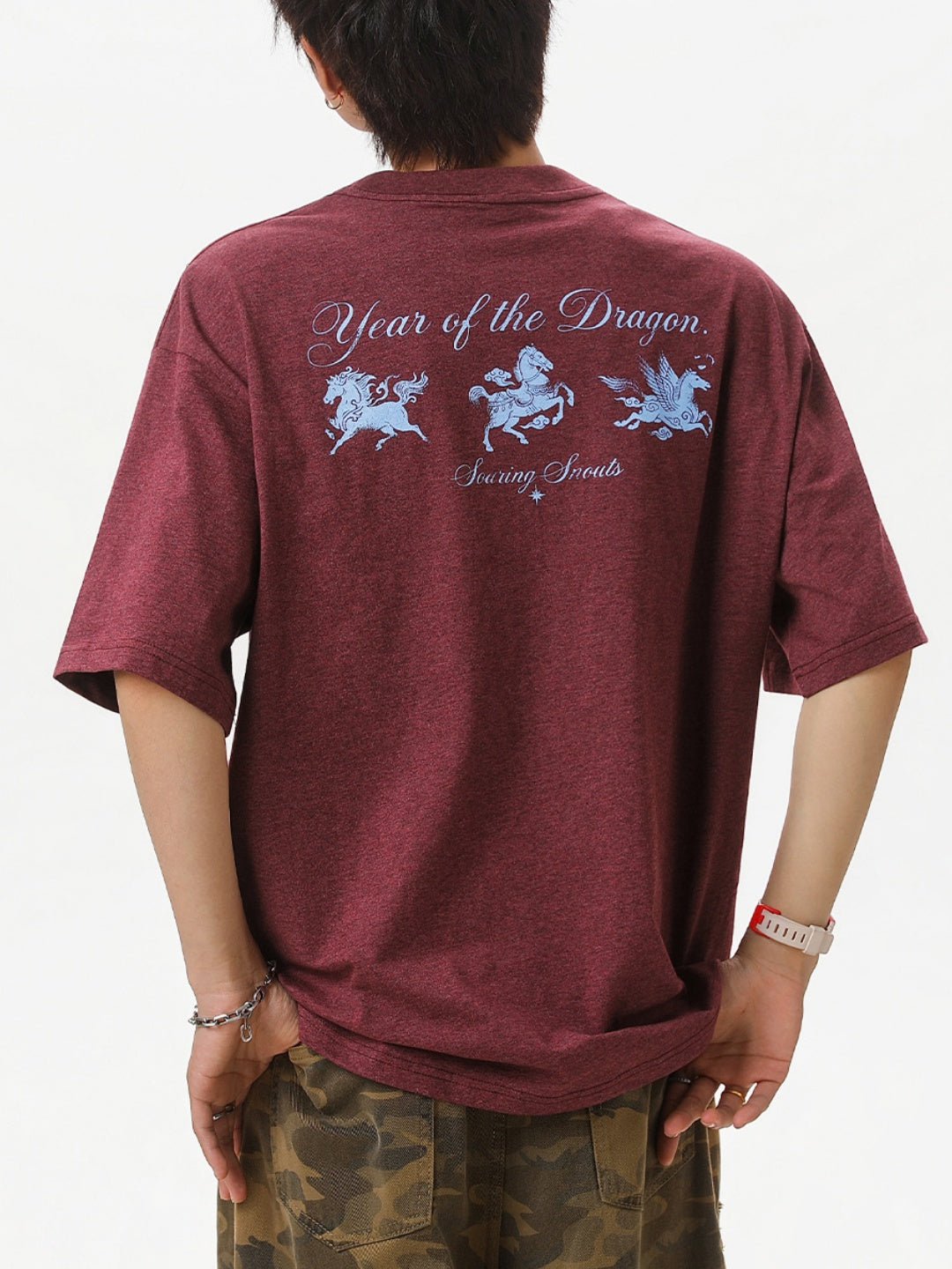 Retro Color-blocked Printed T-shirts