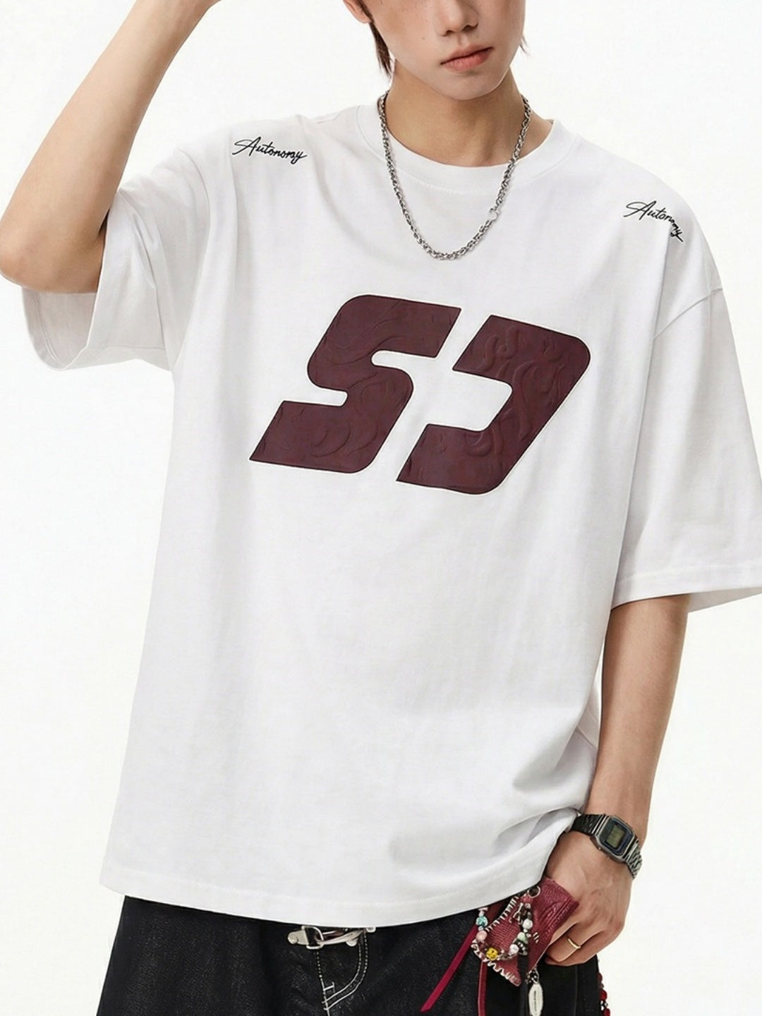 Color-blocked Printed Loose-fit T-shirts