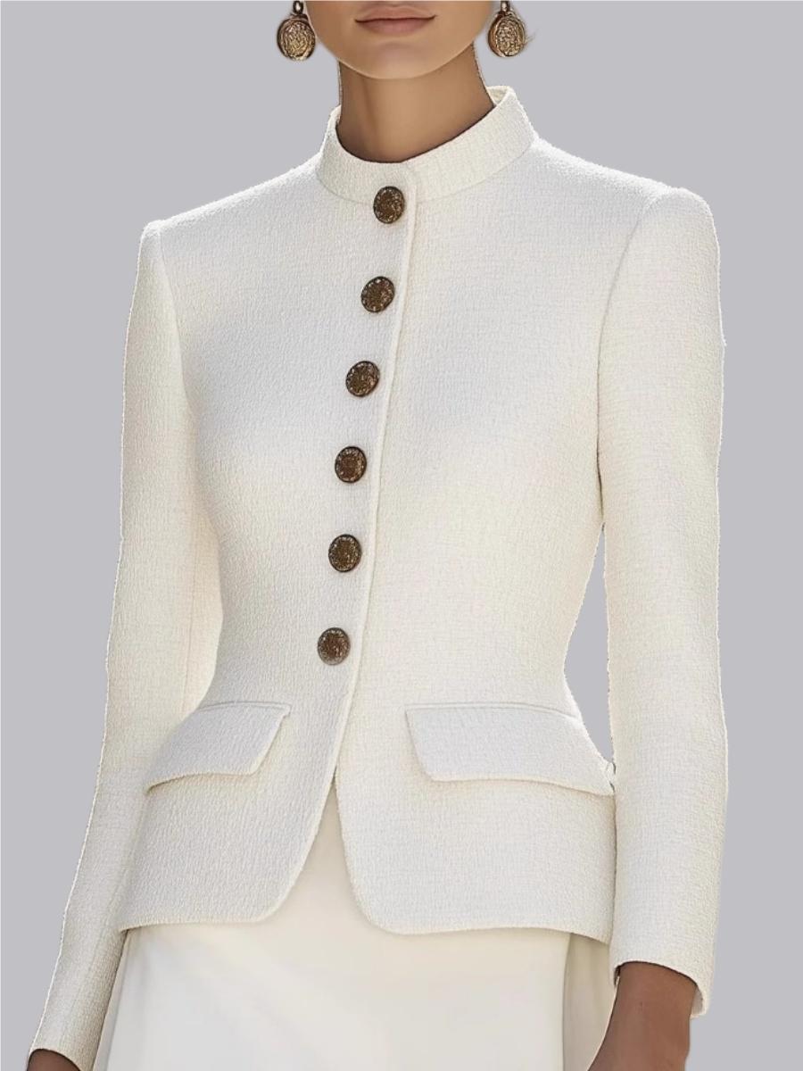 French White Short Jacket Grace Coat Small Fragrance Workplace Blazers