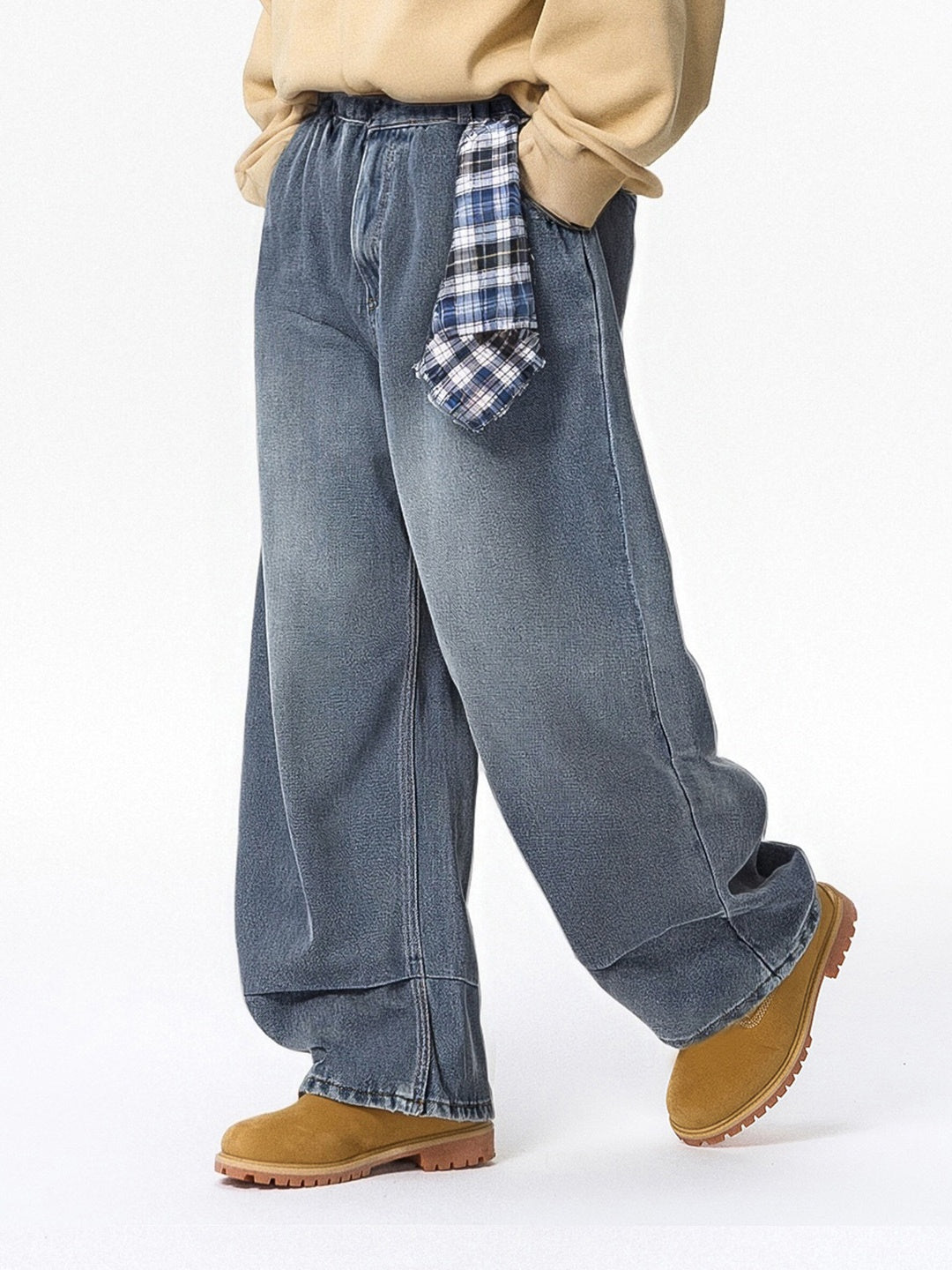 Removable Square Scarf Washing Old Casual Jeans