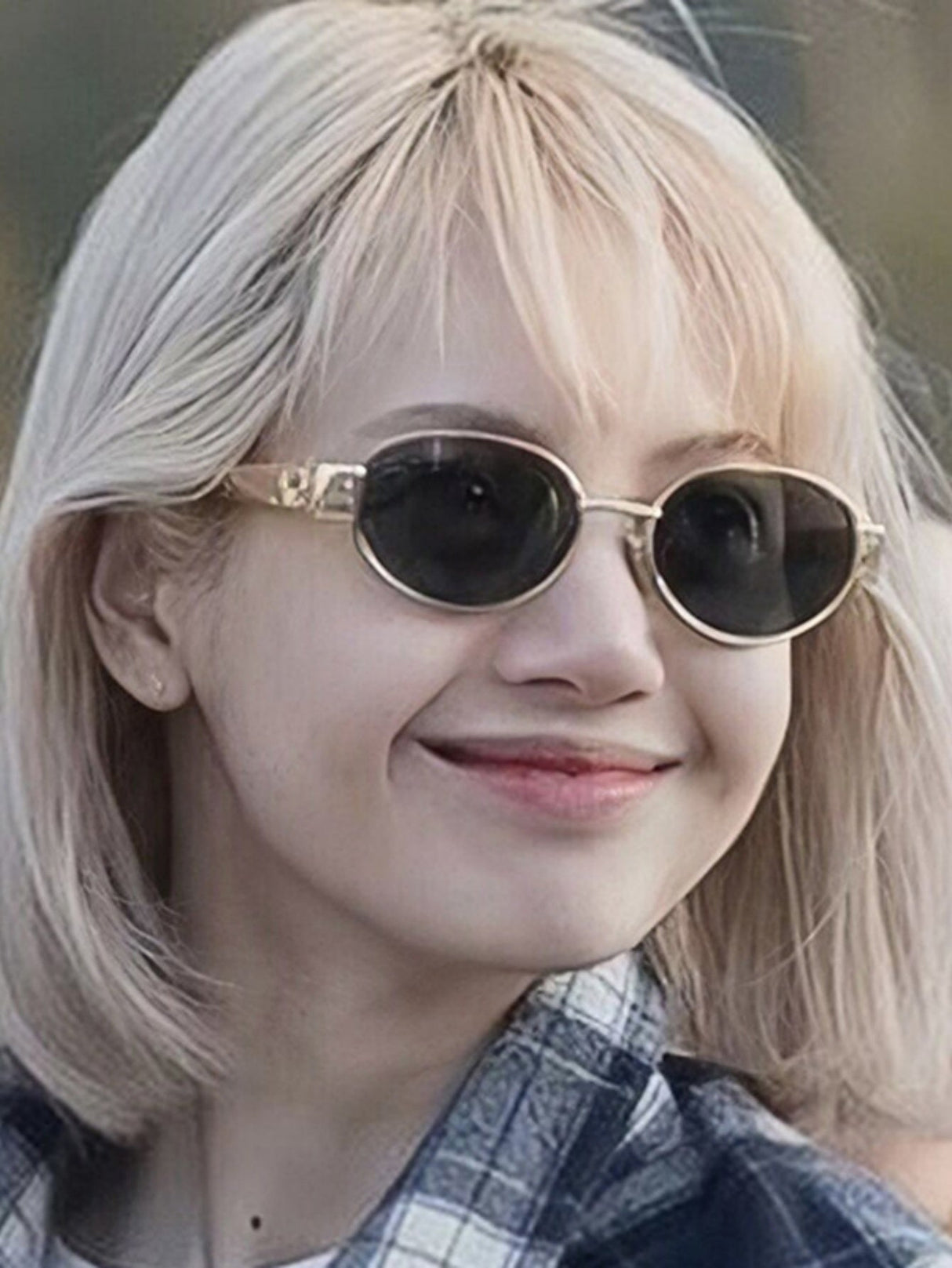 Retro-Sonnenbrille aus Metall, oval