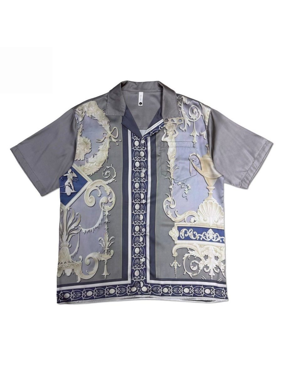 Jacquard Dark Pattern Cuban Territory Shirts