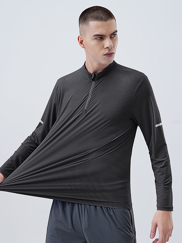 Half Zipper Quick-drying Sports Fitness Breathable Train Running T-shirts
