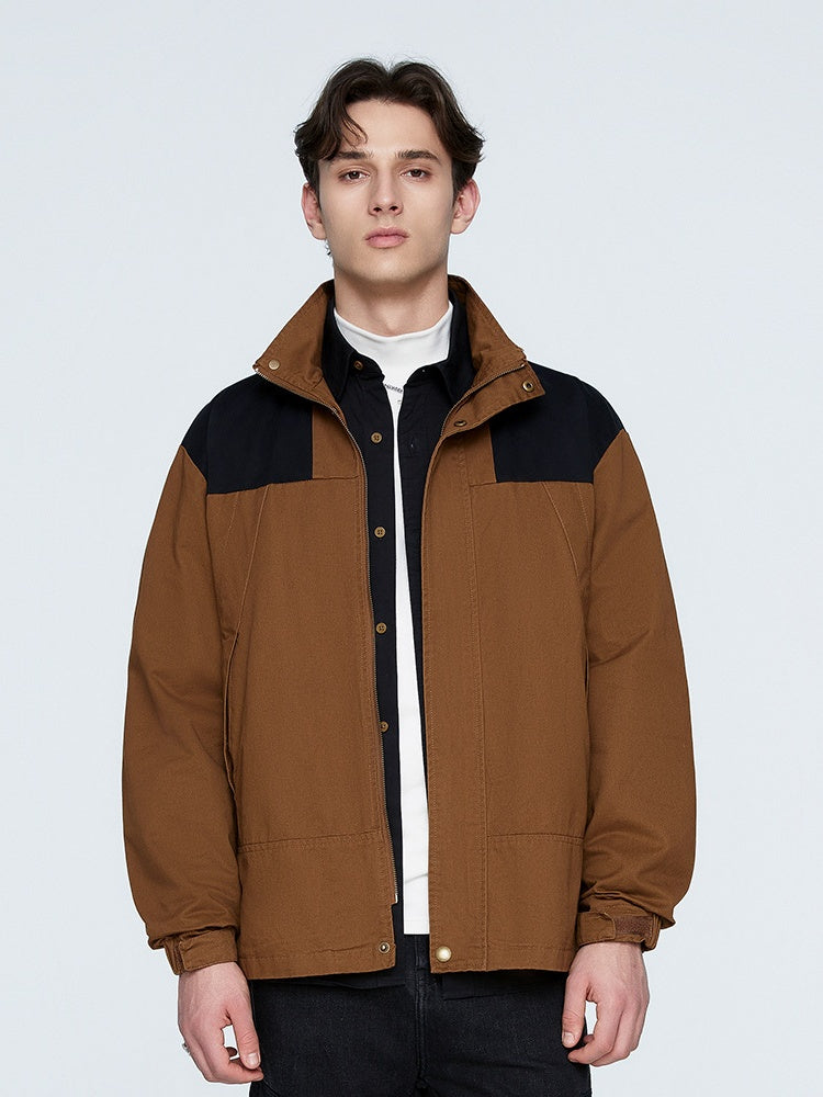 Splicing Contrasting Colors Design Windproof All-match Leisure Jackets