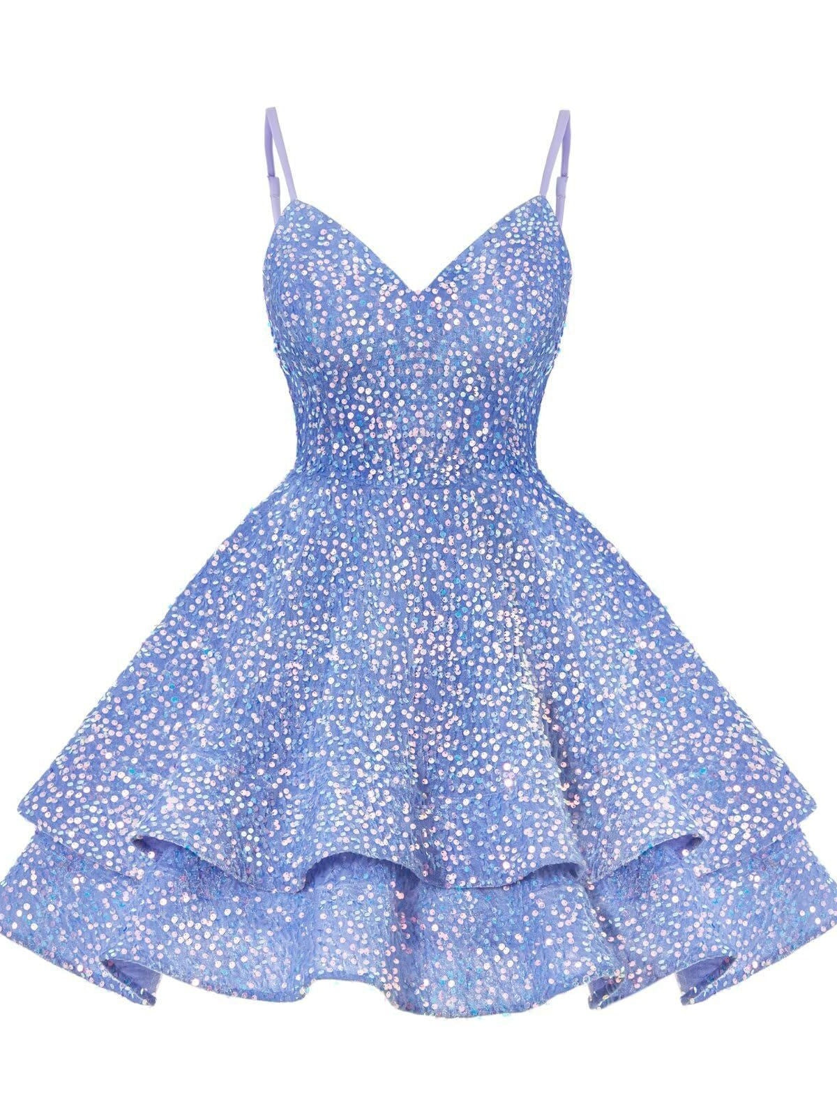 Deep V-neck Sequined Camisole Mini Dress