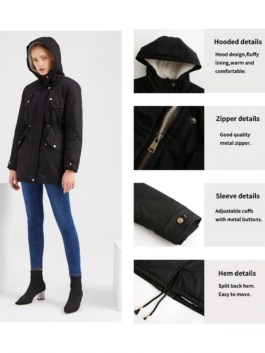 Cotton Solid Color Hooded Thick Plush Cotton Clothes