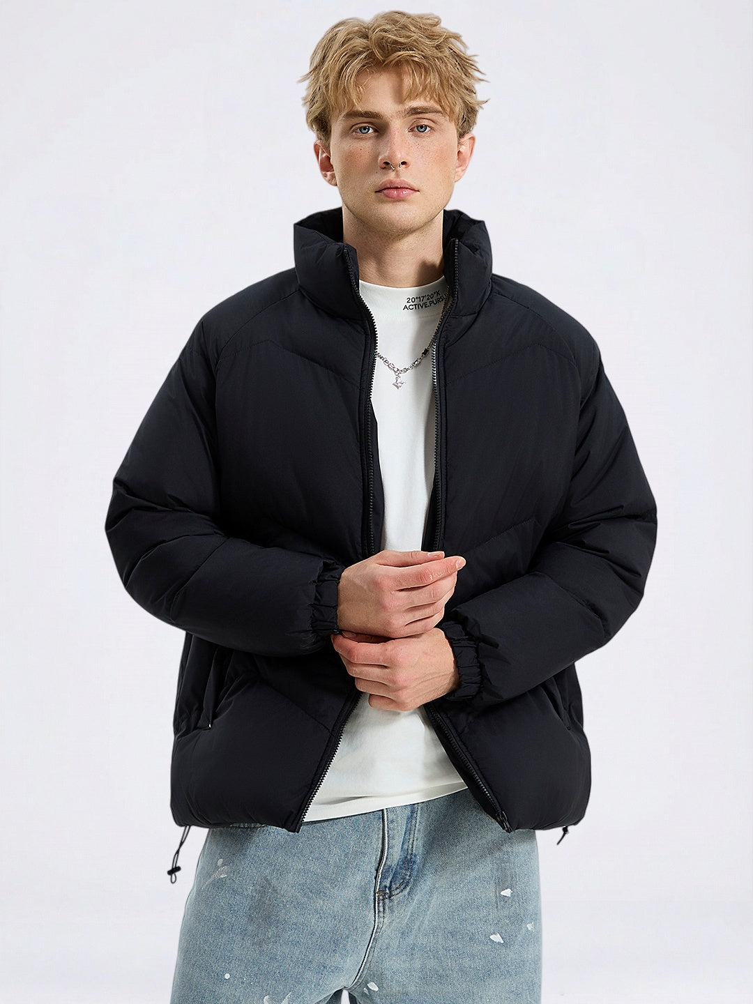 Solid Thermal Insulated Winter Puffer Jacket