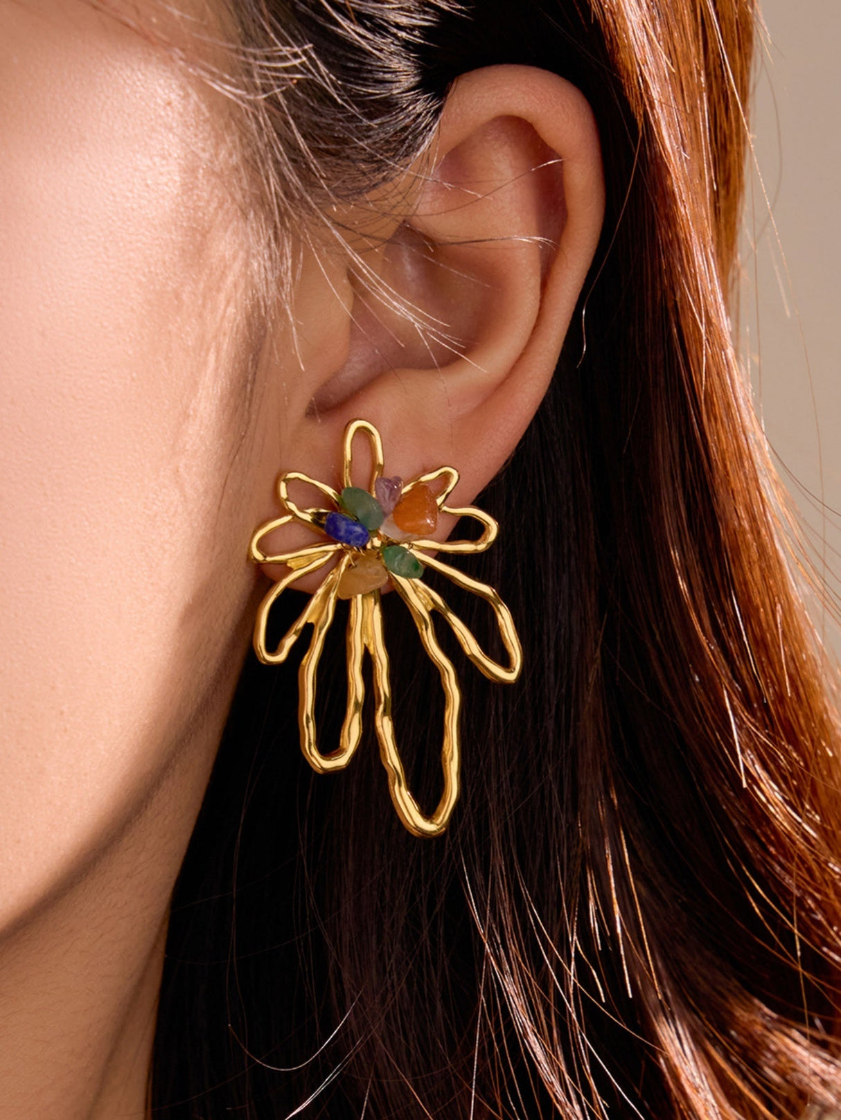 Colorful petal earrings