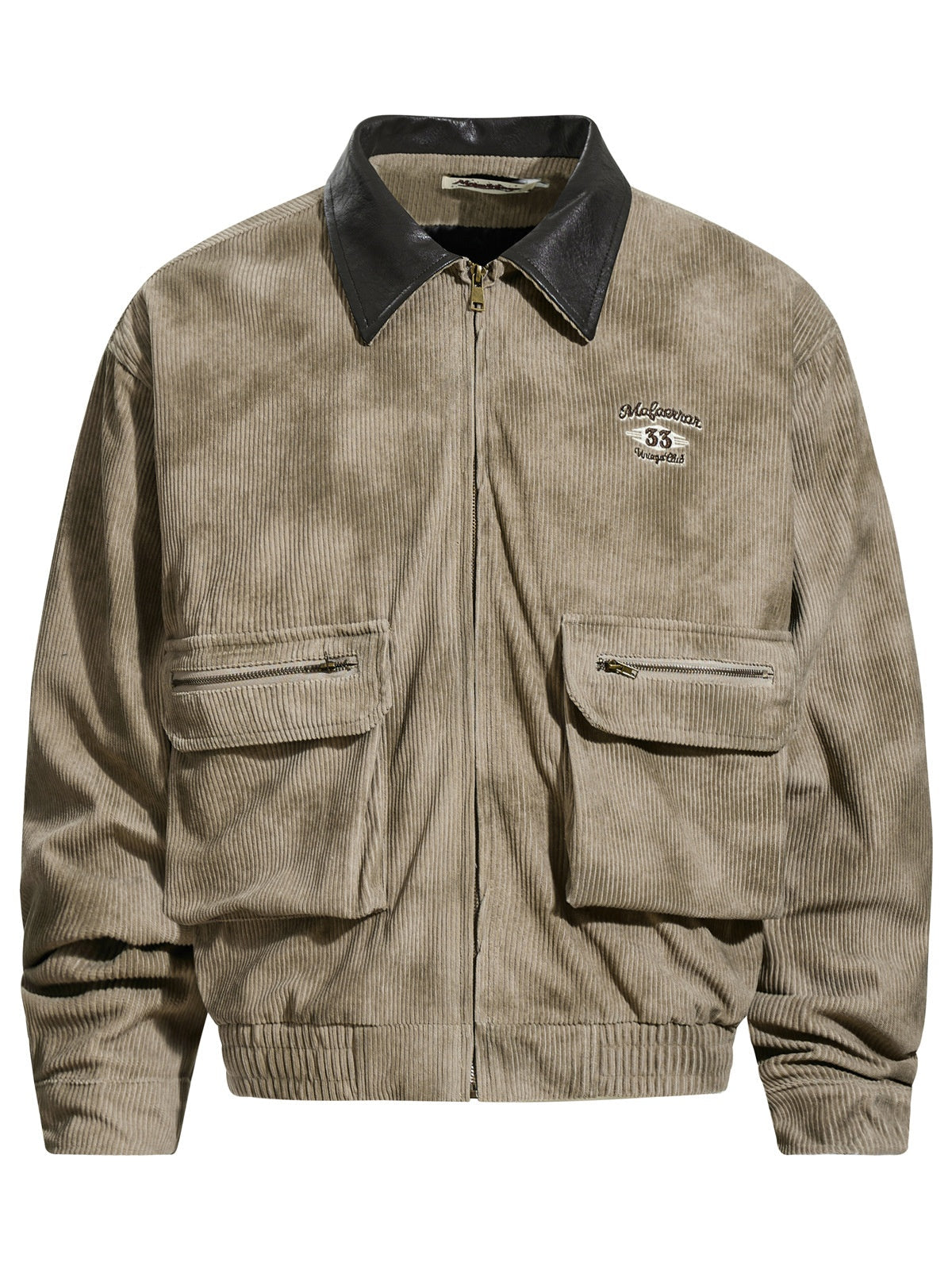 Retro Contrasting Colors Corduroy Letter Splicing Lapel Jackets